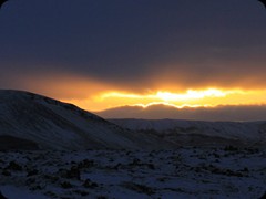 Sonnenuntergang auf der Hellisheiði 
